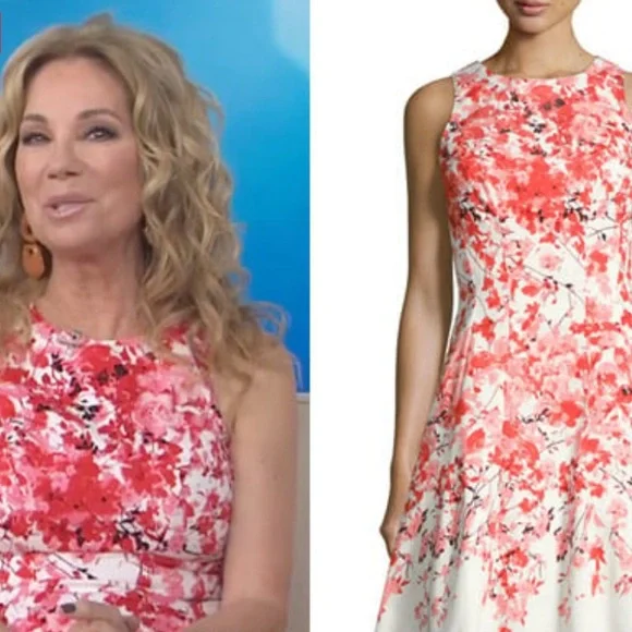 (2) Maggy London fit and flare dresses (red and blue).  Size 8. EUC - Picture 2 of 6